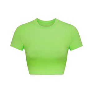 NWOT Skims Cotton Jersey Super Cropped T-Shirt - Neon Green